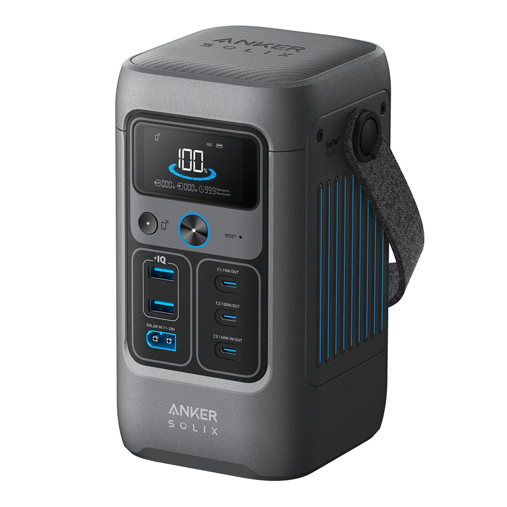 A Photo Of Anker SOLIX C200 DC Portable Power Station – 192Wh Battery, 200W Output, 140W USB-C Fast Charging, Solar-Compatible
