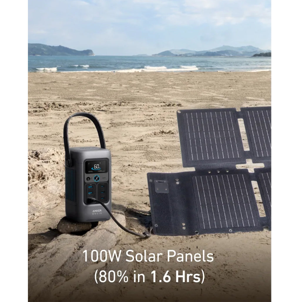 A Photo Of Anker SOLIX C200 DC Portable Power Station – 192Wh Battery, 200W Output, 140W USB-C Fast Charging, Solar-Compatible