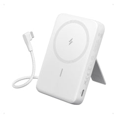 A Photo Of Anker Zolo 10000mAh 30W Magnetic Power Bank with Built-In USB-C Cable – Fast Charging & Wireless Convenience (Model A1685)