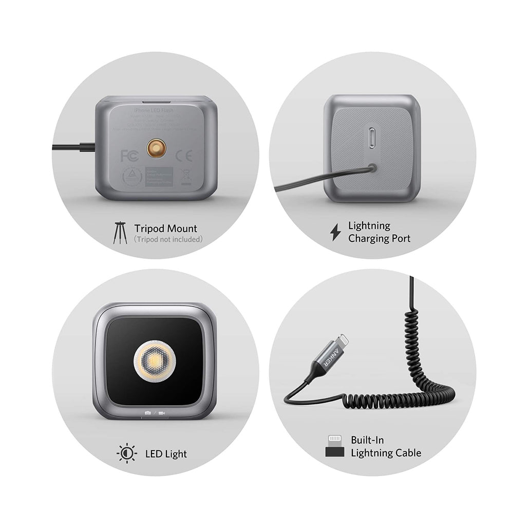 A Photo Of Anker iPhone LED Flash – Professional Lighting for iPhone Photography and Videography