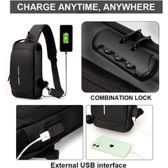 A Photo Of Dwenles Anti-Theft Crossbody Sling Bag: Waterproof Chest Daypack with USB Charging
