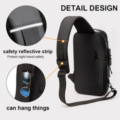 A Photo Of Dwenles Anti-Theft Crossbody Sling Bag: Waterproof Chest Daypack with USB Charging