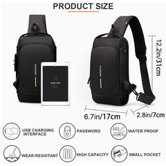 A Photo Of Dwenles Anti-Theft Crossbody Sling Bag: Waterproof Chest Daypack with USB Charging