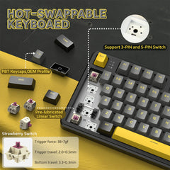 A Photo Of Attack Shark X87 Tri-Mode Gasket Mechanical Keyboard