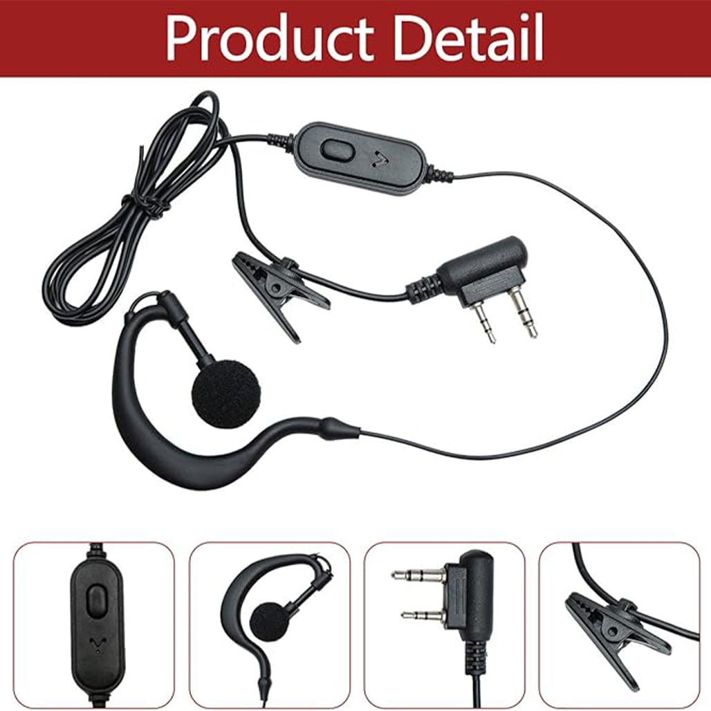 A Photo Of BAOFENG Walkie Talkie Earpiece with Mic - 2 Pin (BF210)