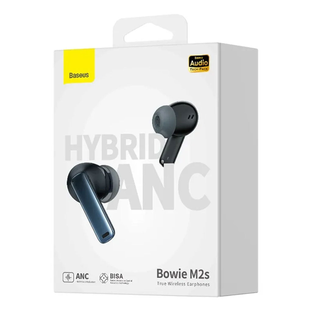 A Photo Of Baseus Bowie M2s TWS Bluetooth Earbuds with Active Noise Cancelling (ANC) - HiFi Sound, Bluetooth 5.3, Low Latency, Customizable Noise Modes - Black