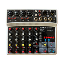 BOMGE 6-Channel Audio Mixer - Professional Digital DJ Mixer with MP3 Module, Bluetooth, and USB Sound Card