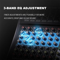 A Photo Of BOMGE 8-Channel Professional Audio Mixer Console – Studio & DJ Sound Board Interface
