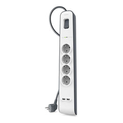 A Photo Of Belkin BSV401Vf2M 4-Outlet Surge Protector with 2.4A USB Charging Ports - Heavy Duty, 525 Joules, 2-Meter Cord