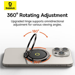 A Photo Of Baseus MagPro Series II Magnetic Ring Phone Holder, Black – Strong Magnetic Grip & 360° Rotation for Versatile Use