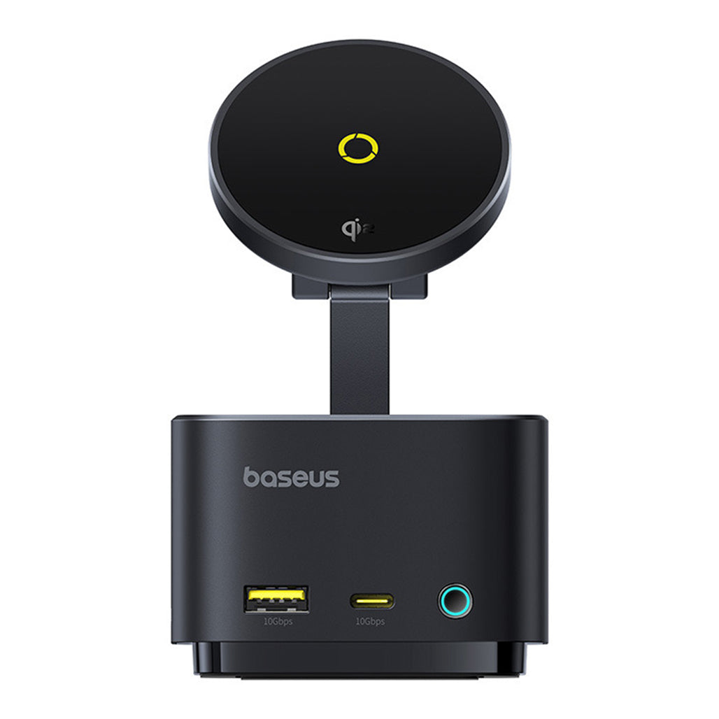 A Photo Of Baseus MagPro Series II 7-in-1 Hub – Magnetic Wireless Charging, 15W Qi2, 100W PD, 4K HDMI, Ultra-Fast 10Gbps Ports