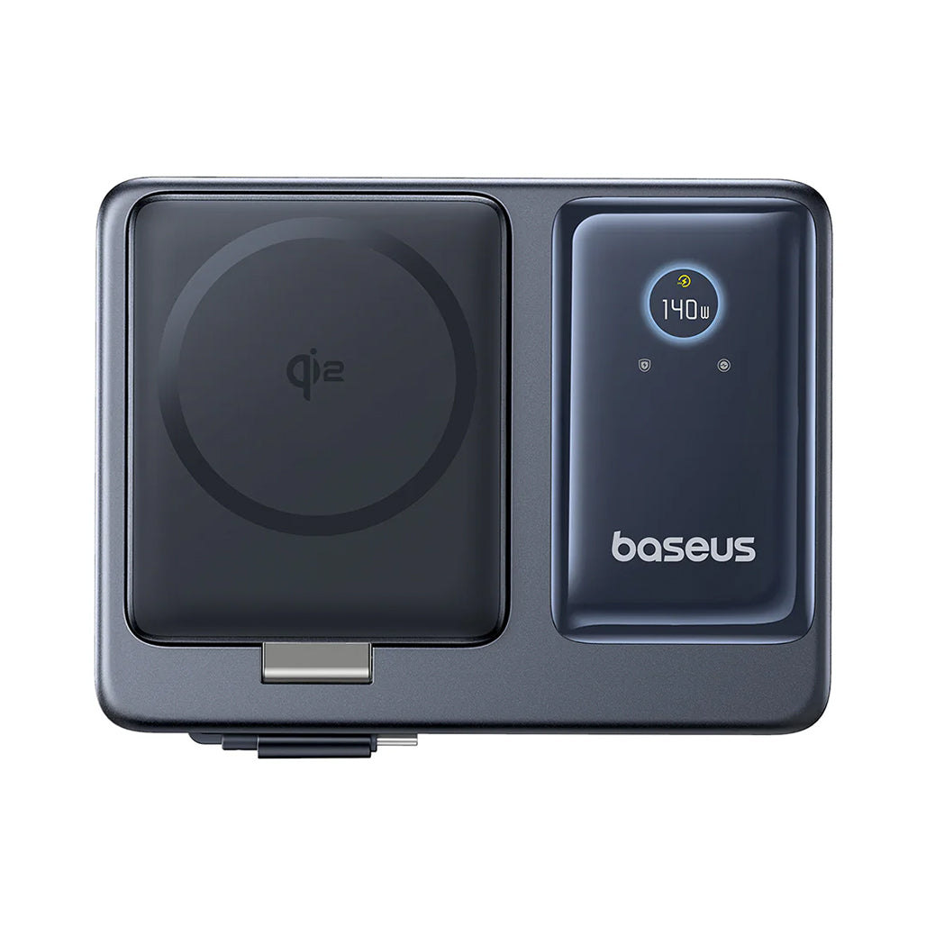 A Photo Of Baseus Nomos 5-in-1 Desktop Charger Qi2 140W | Fast Wireless & USB-C Charging Station