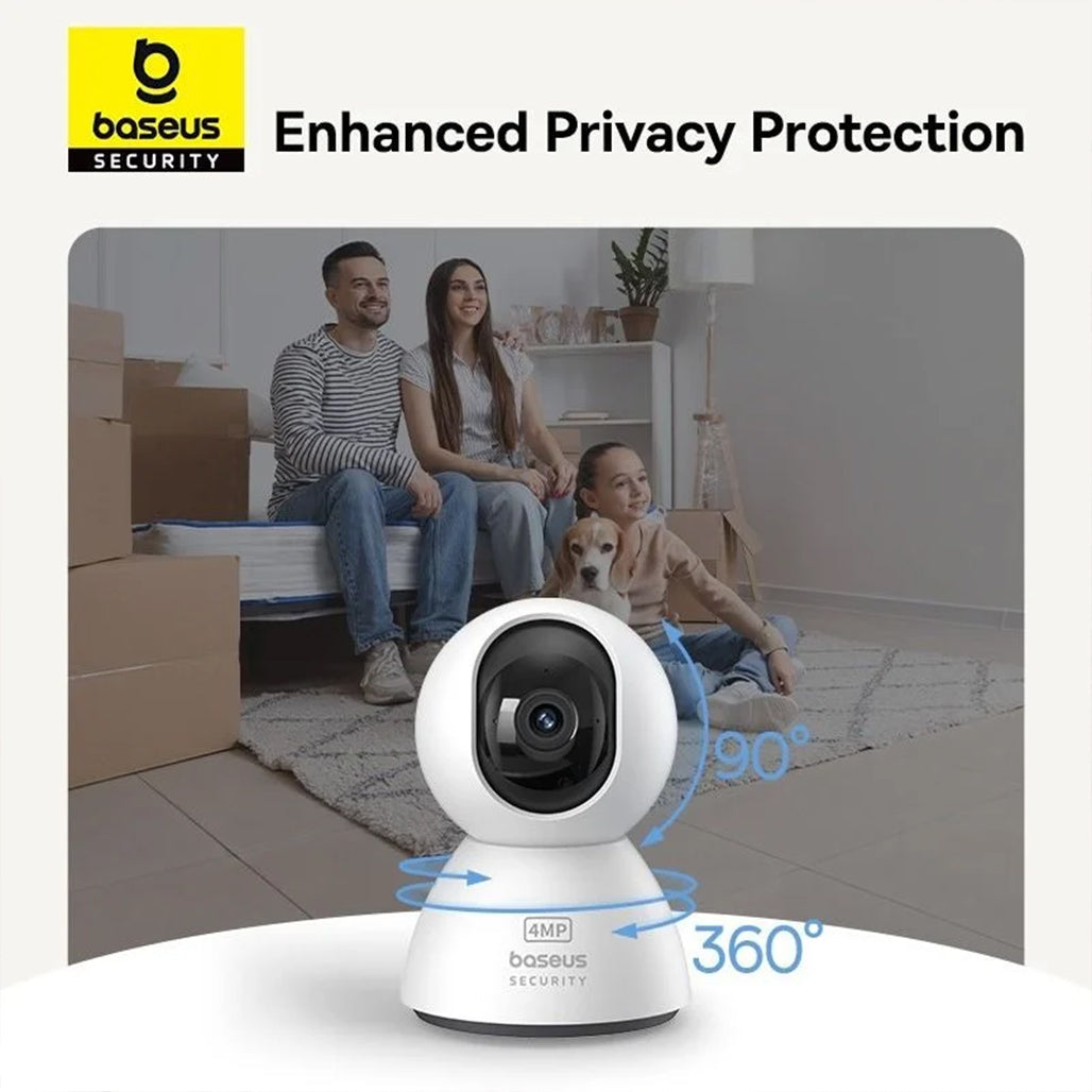 A Photo Of Baseus Security P1 Indoor Camera 3K – 8X Zoom, 360° View, Baby Crying Detection, 2.4G/5G WiFi