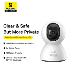 A Photo Of Baseus Security P1 Indoor Camera 3K – 8X Zoom, 360° View, Baby Crying Detection, 2.4G/5G WiFi