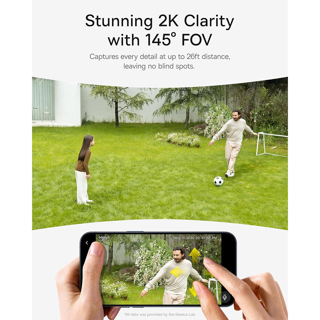 A Photo Of Baseus Security S1 Outdoor Camera 2K – Solar-Powered, Wide 145° FOV, and Smart AI Monitoring