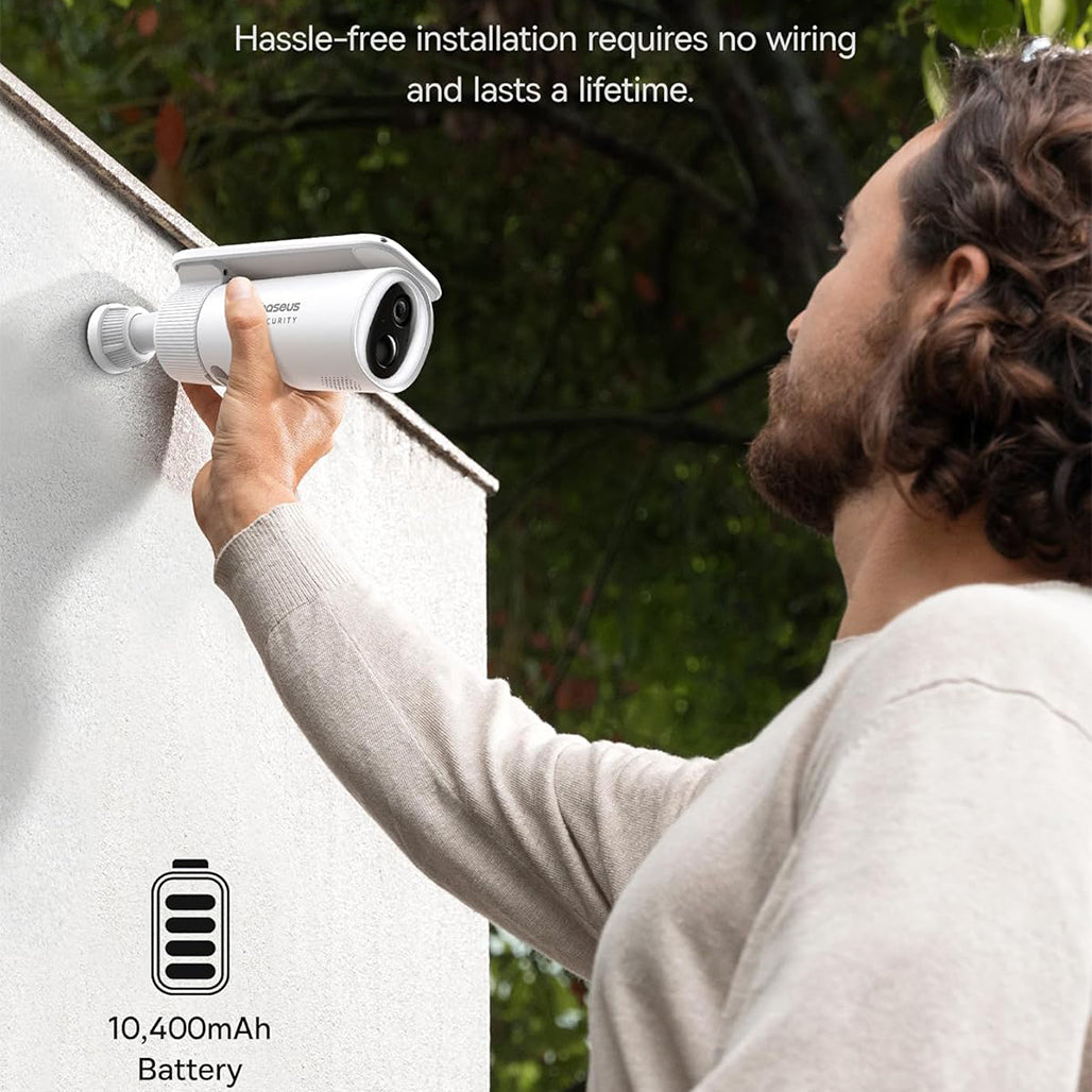 A Photo Of Baseus Security S1 Outdoor Camera 2K – Solar-Powered, Wide 145° FOV, and Smart AI Monitoring