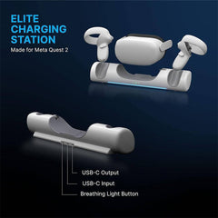 A Photo Of BluPebble Elite Charging Station for Meta Quest 2 – Fast Wireless Dock with Magnetic USB-C Connector