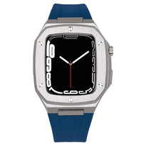 Hualimei Apple Watch Band and Stainless steel Case - 44mm/45mm Blue from Apple sold by 961Souq-Zalka