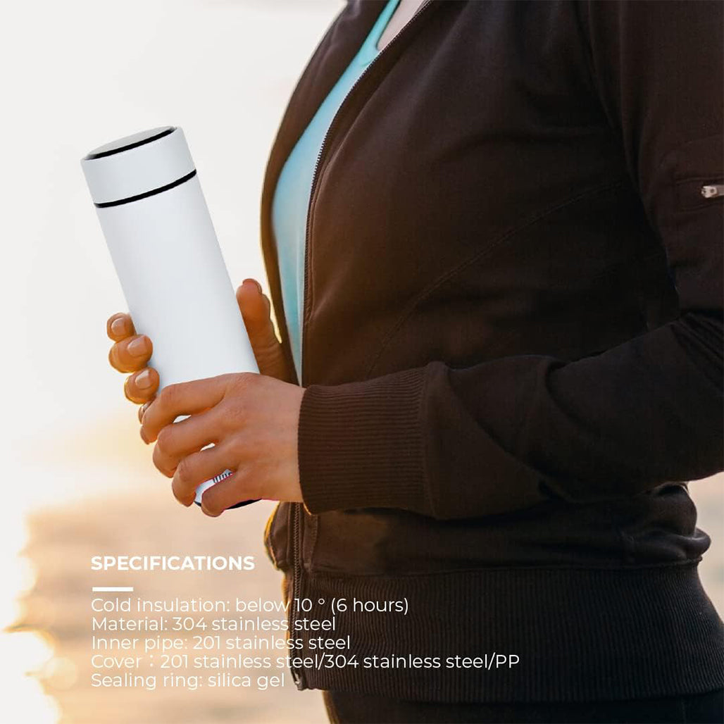 A Photo Of Blupebble Smart Water Bottle with LED Temperature Display