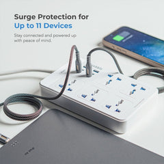 A Photo Of Blupebble 11-In-1 Universal Power Hub Surge Protector