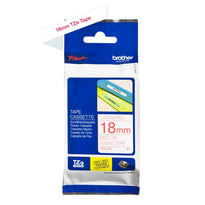 Brother TZe-242 Labelling Tape Cassette – Red on White, 18mm wide