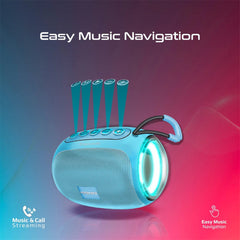 A Photo Of Promate Capsule-3 LumiFlux Wireless Speaker - Blue | 5W Bluetooth Speaker with RGB Lights