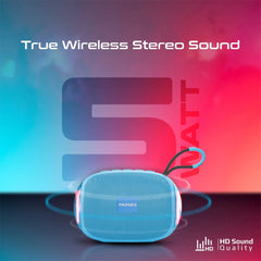 A Photo Of Promate Capsule-3 LumiFlux Wireless Speaker - Blue | 5W Bluetooth Speaker with RGB Lights