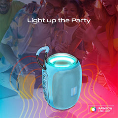 A Photo Of Promate Capsule-3 LumiFlux Wireless Speaker - Blue | 5W Bluetooth Speaker with RGB Lights