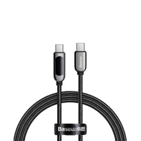 Baseus LED Display Fast Charging Data Cable Type-C to Type-C 100W, 1M – High-Speed 5A Charger with Smart Monitoring