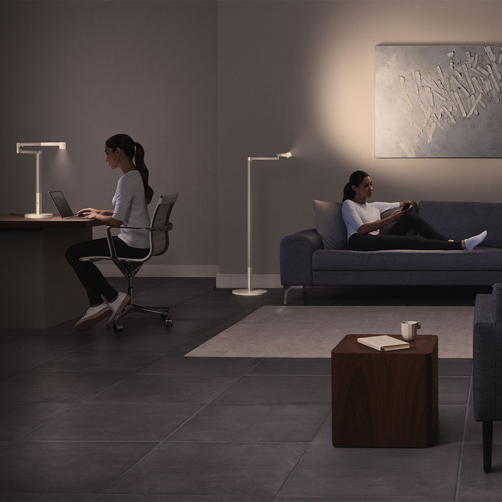 A Photo Of Dyson Lightcycle Morph LED Desk Lamp CD06 - Adaptive Lighting for Task, Ambient, and Feature Use