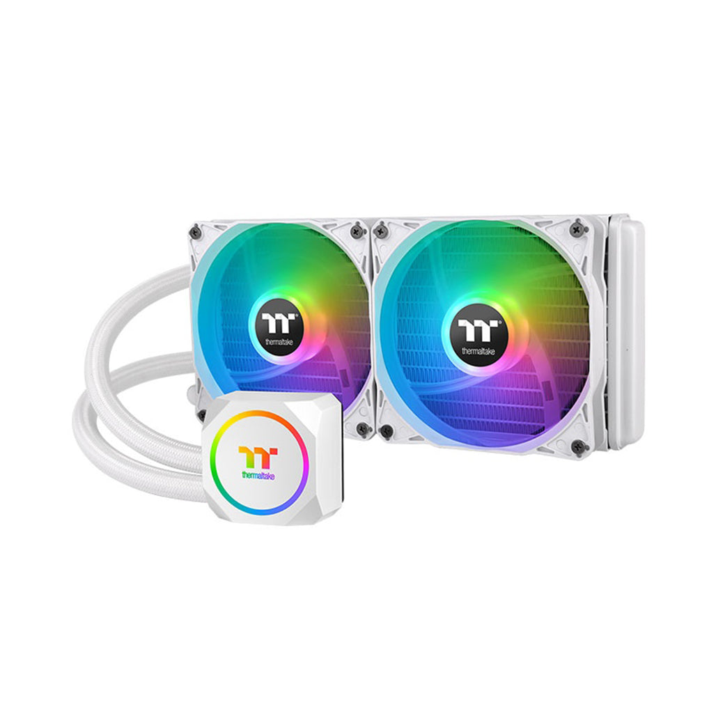 A Photo Of Thermaltake TH240 ARGB Sync Snow Edition AIO Liquid Cooler – Dual 120mm Radiator with RGB Lighting