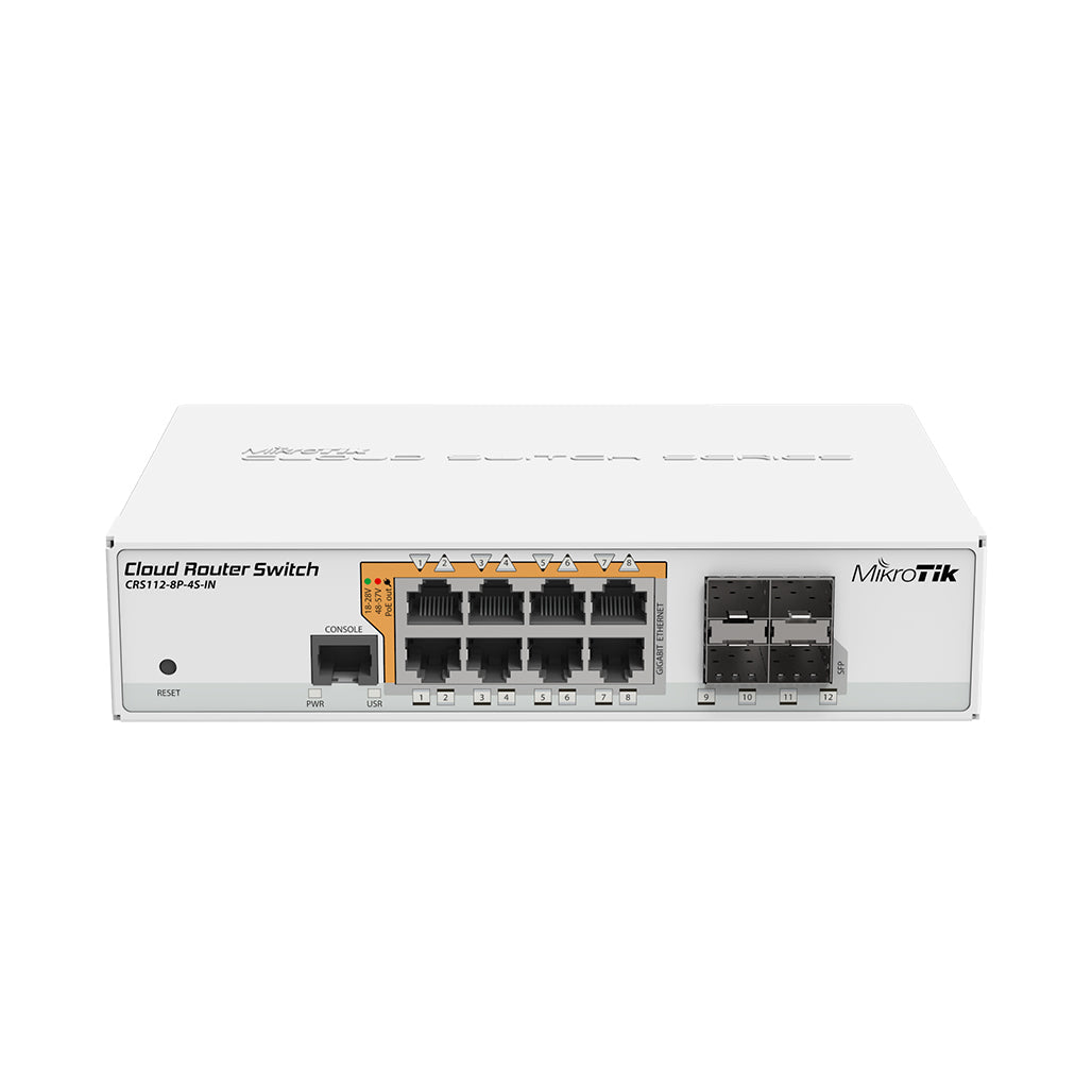 A Photo Of Mikrotik CRS112-8P-4S-IN | 8x Gigabit Ethernet PoE Switch with 4x SFP Ports