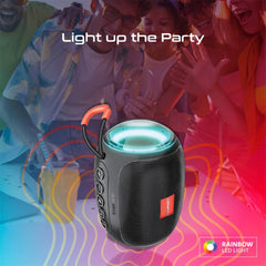 A Photo Of Promate Capsule-3 LumiFlux Wireless Speaker - Black | 5W Bluetooth Speaker with RGB Lights