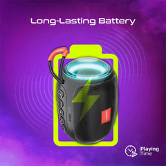 A Photo Of Promate Capsule-3 LumiFlux Wireless Speaker - Black | 5W Bluetooth Speaker with RGB Lights