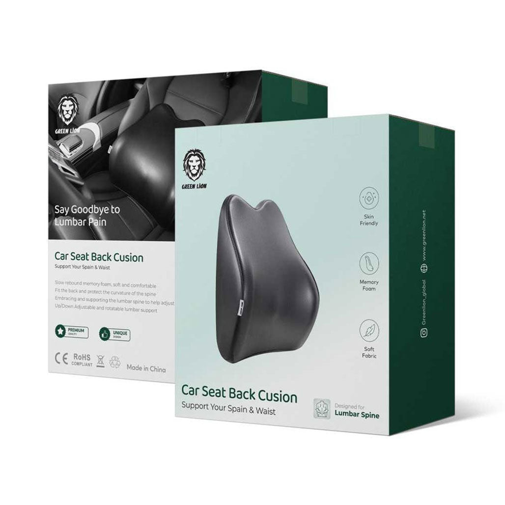 A Photo Of Green Lion GNSETCUSNBK Car Seat Back Cushion - Black