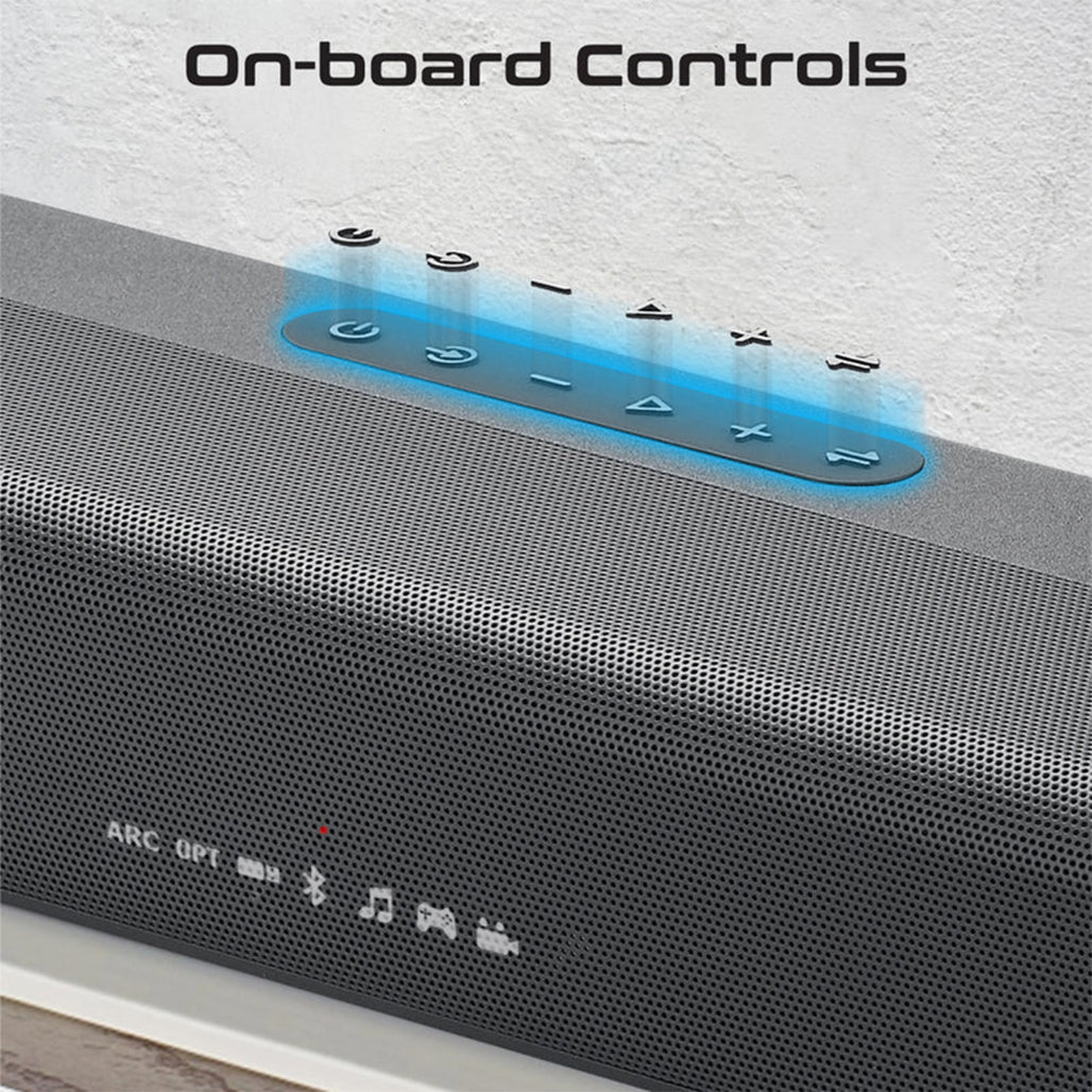 A Photo Of Promate CastBar-120 - 120W Ultra-Slim Soundbar with Built-in Subwoofer