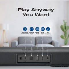 A Photo Of Promate CastBar-120 - 120W Ultra-Slim Soundbar with Built-in Subwoofer