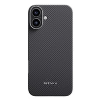Pitaka Classic Ultra-Slim Case for iPhone 16 – Lightweight Aramid Fiber Protection with Amber Magnet Film
