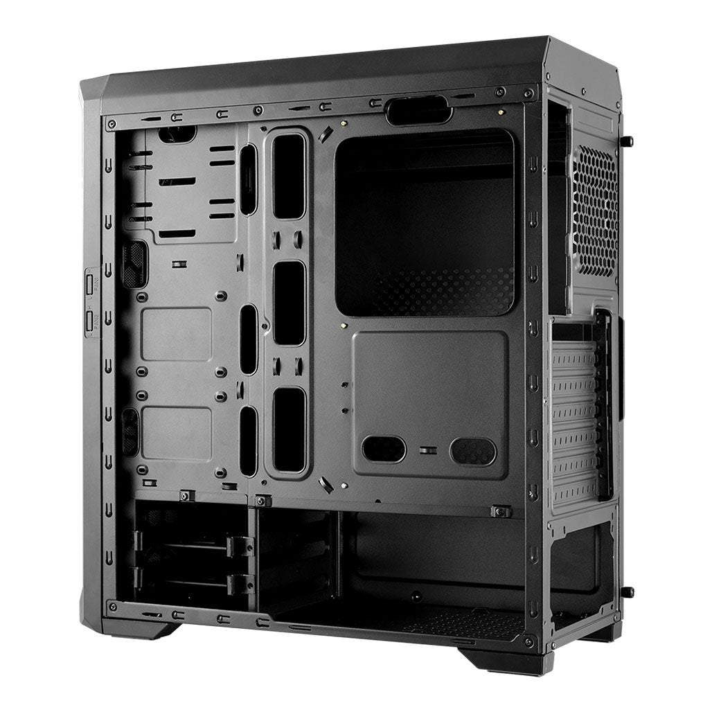 A Photo Of Cougar MX330-G Mid-Tower Gaming Case with Tempered Glass Window – Sleek Design, Superior Cooling, and Ample Space for Upgrades