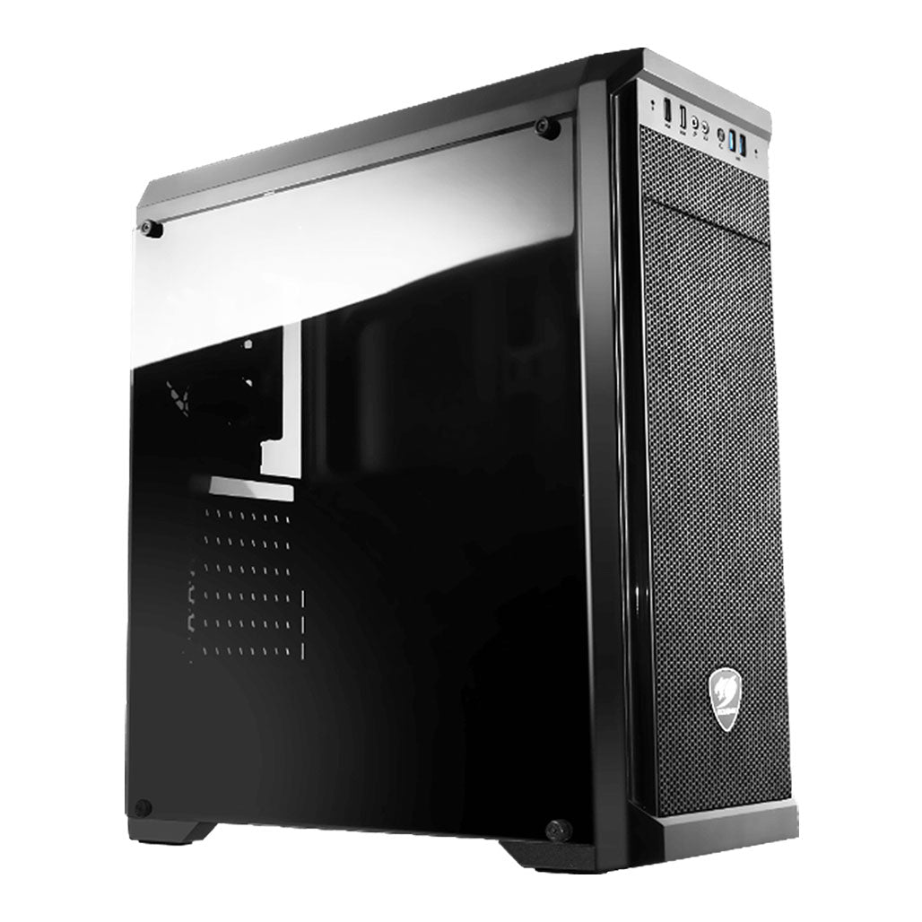 A Photo Of Cougar MX330-G Mid-Tower Gaming Case with Tempered Glass Window – Sleek Design, Superior Cooling, and Ample Space for Upgrades