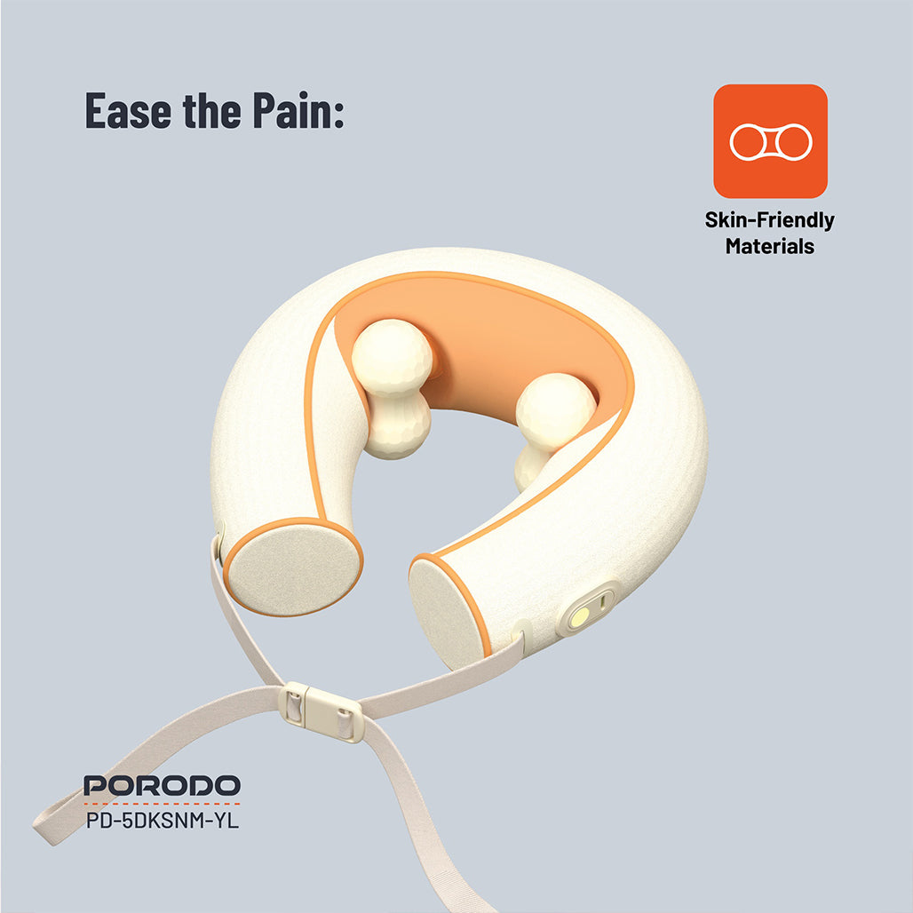 A Photo Of Porodo Shiatsu Neck Massager with Heat Therapy & Deep Tissue Relief – Yellow