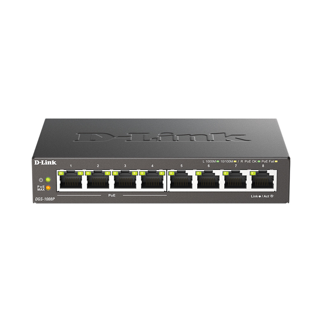 A Photo Of D-Link 8-Port Gigabit PoE Unmanaged Desktop Switch - DGS-1008P