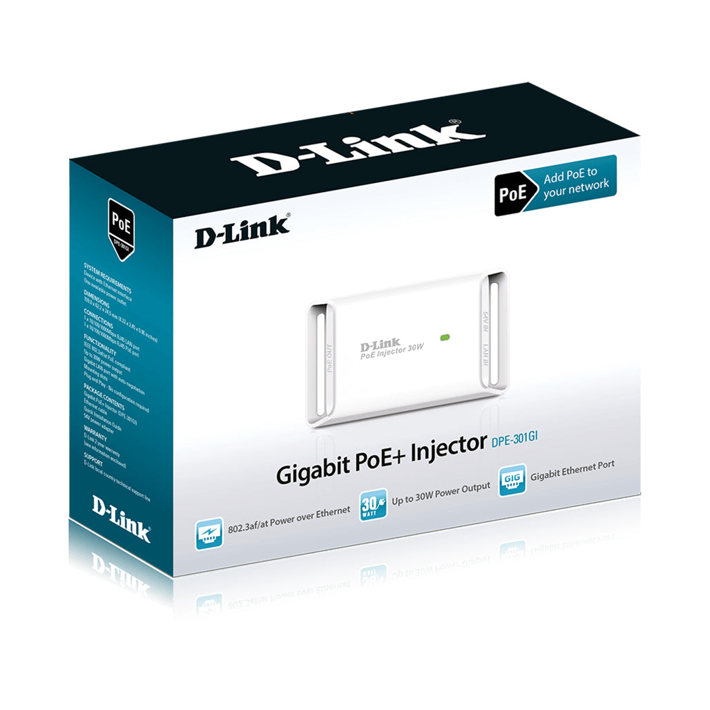 A Photo Of D-Link DPE-301GI Gigabit PoE+ Injector | High-Power PoE Solution for Network Devices