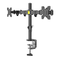 KALOC DW220J Adjustable Horizontal Dual Monitor Arm for 17" to 27" Screens - Tiling Angle Adjustment, Cable Management, and 360° Rotation