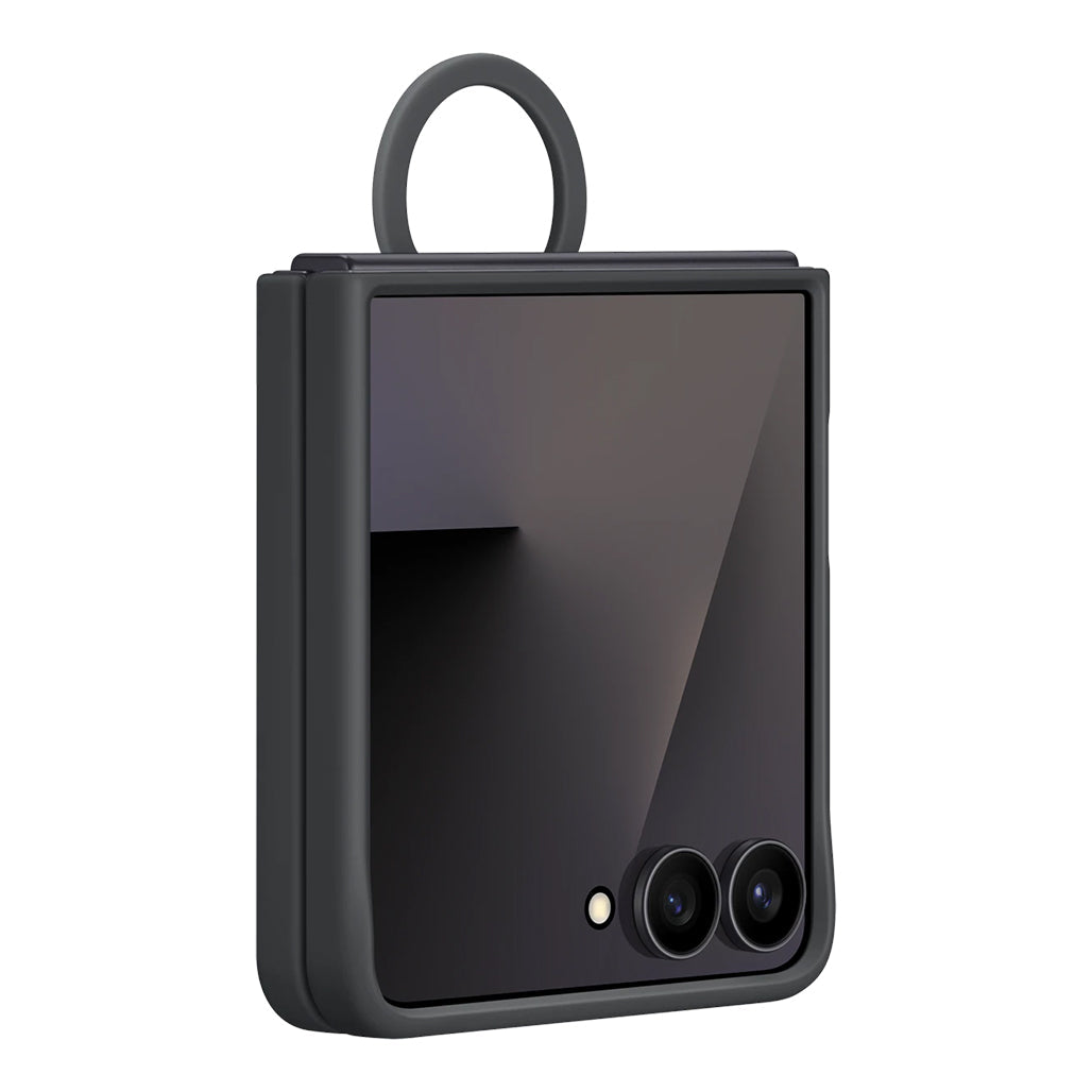 A Photo Of Samsung Galaxy Z Flip7 Silicone Ring Case - Black - EF-PF766TBEGUS