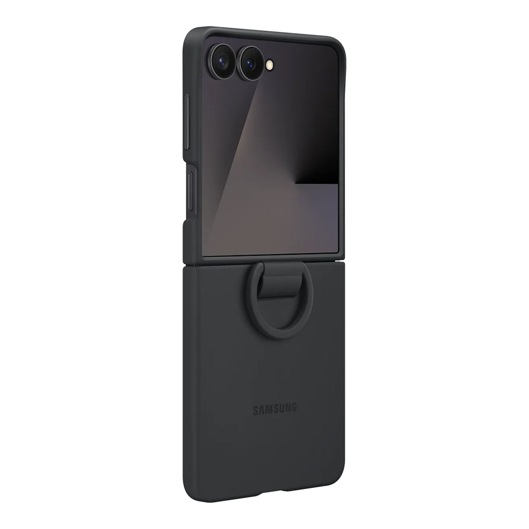 A Photo Of Samsung Galaxy Z Flip7 Silicone Ring Case - Black - EF-PF766TBEGUS