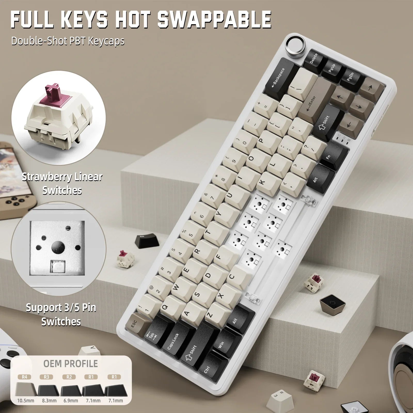 A Photo Of Attack Shark X66 Wireless Mechanical Gaming Keyboard