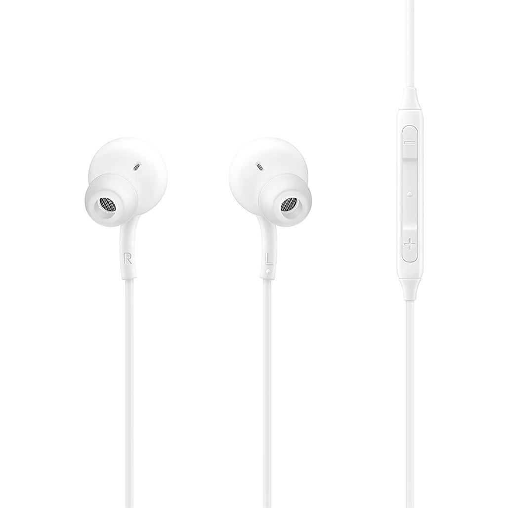 A Photo Of Samsung USB Type-C Earphones - Crystal-Clear Sound with Comfort - White | EO-IC100