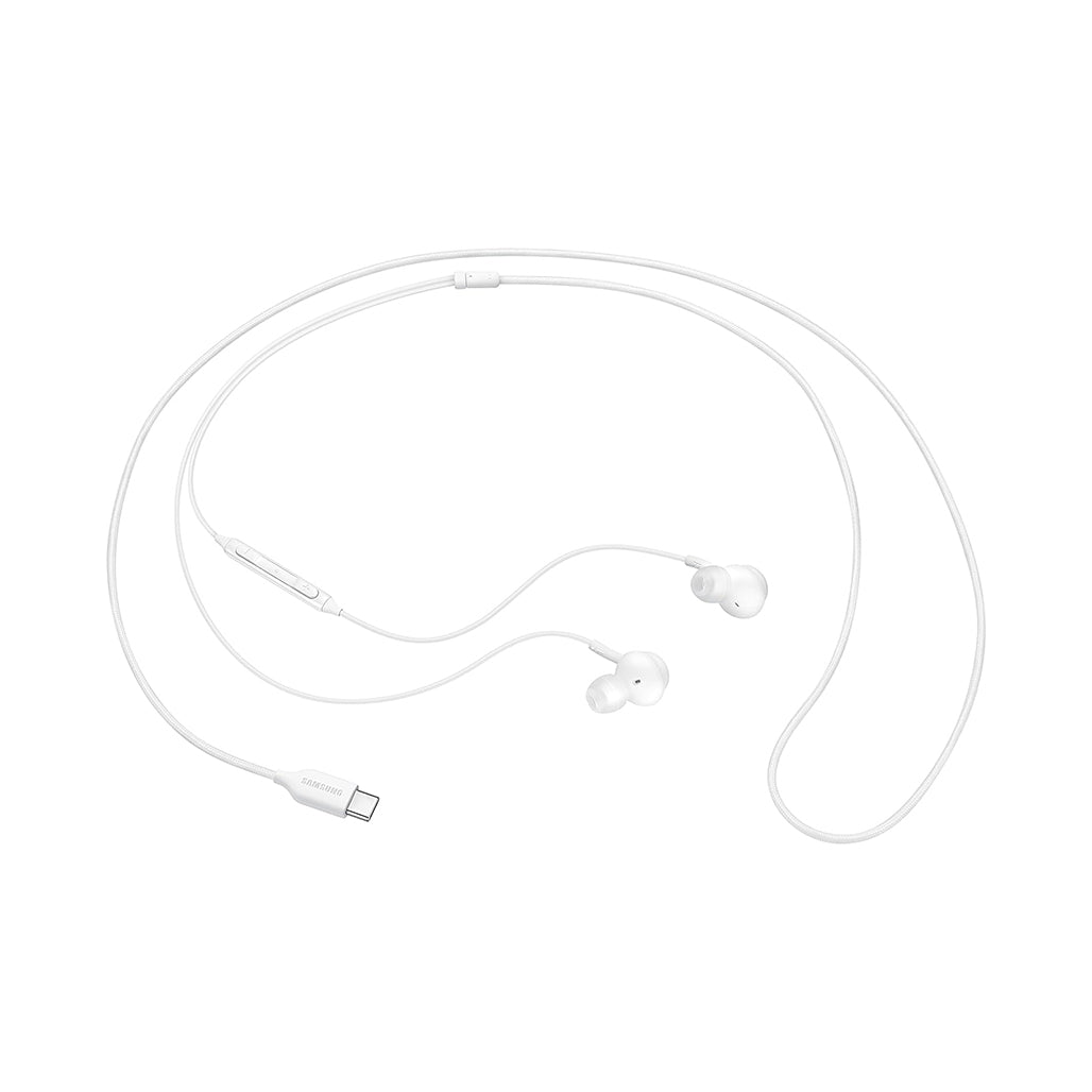 A Photo Of Samsung USB Type-C Earphones - Crystal-Clear Sound with Comfort - White | EO-IC100