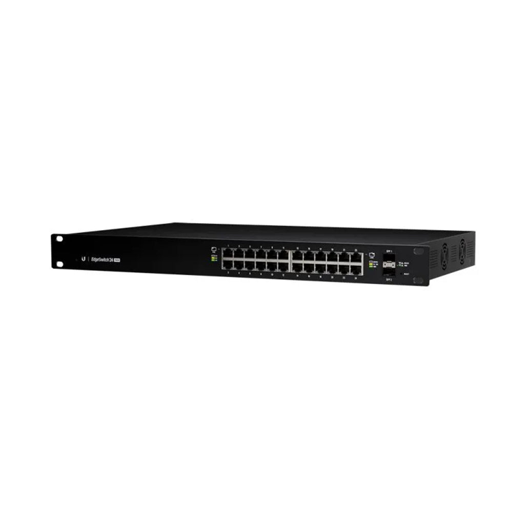 A Photo Of Ubiquiti EdgeSwitch 24 PoE (250W) – High-Capacity Layer 2/3 PoE Switch with 24 Gigabit Ports and 2 SFP Ports